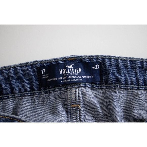 NWT Hollister Ultra High Rise Vintage Relaxed Mom Short Distressed Denim 17 - Picture 8 of 15